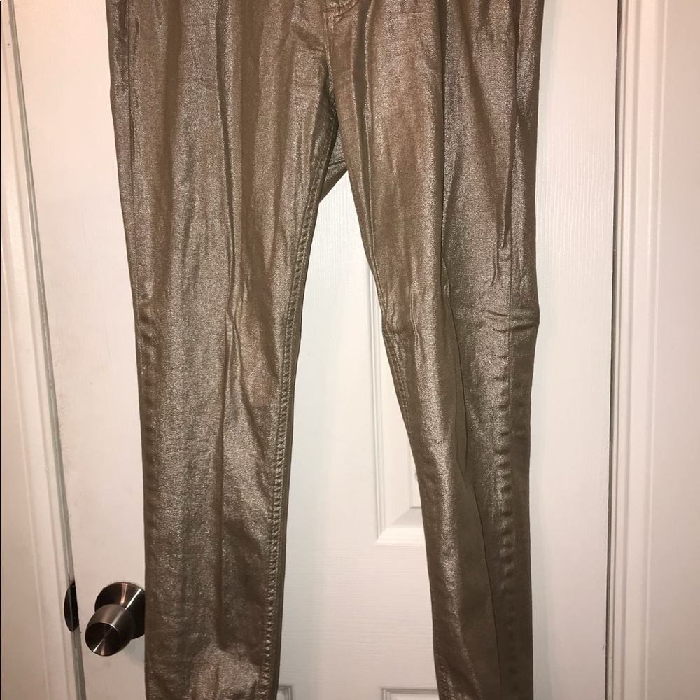 Metallic gold jeans